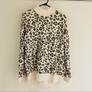 Oversized American Eagle Cheetah Print Sweater